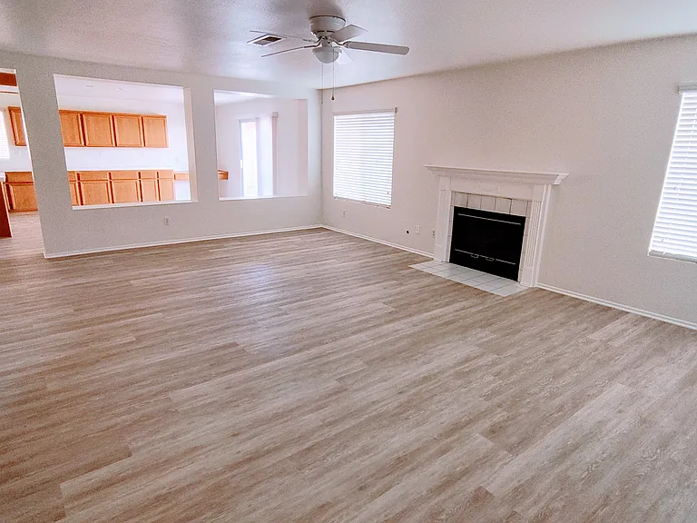 Family Room with view into Kitchen
