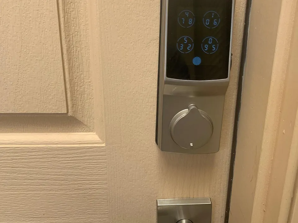 Fingerprint access via smart lock.