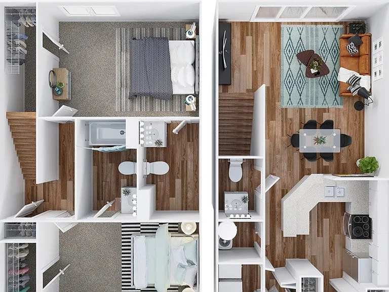 2 Bedroom | 2.5 Bath | 1120 SF 2 Bedroom | 2.5 Bath | 1120 SF