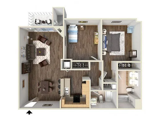 Floor plan 2x2AC T1