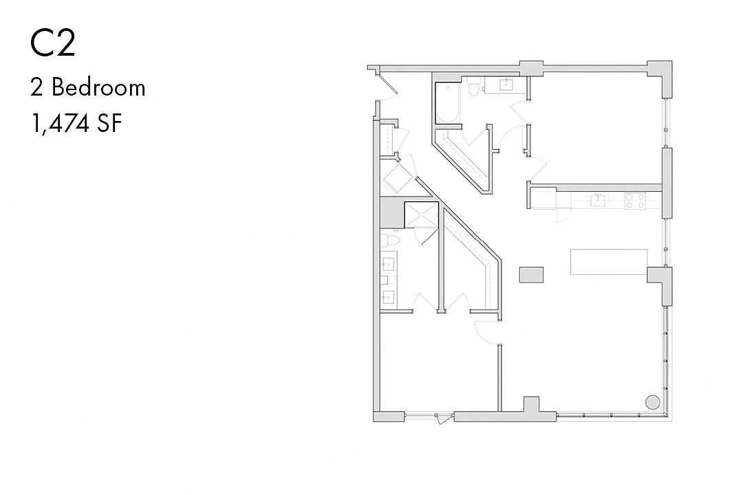 Floor plan C2 2 Bedroom