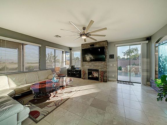 Family room w/ water views