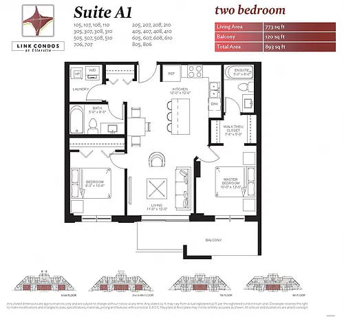 Floor plan Two Bedroom 2 Bed 2 Bath 3