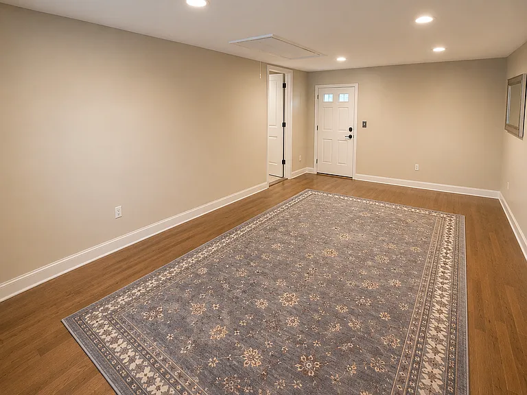 Main level bonus room with door to rear backyard