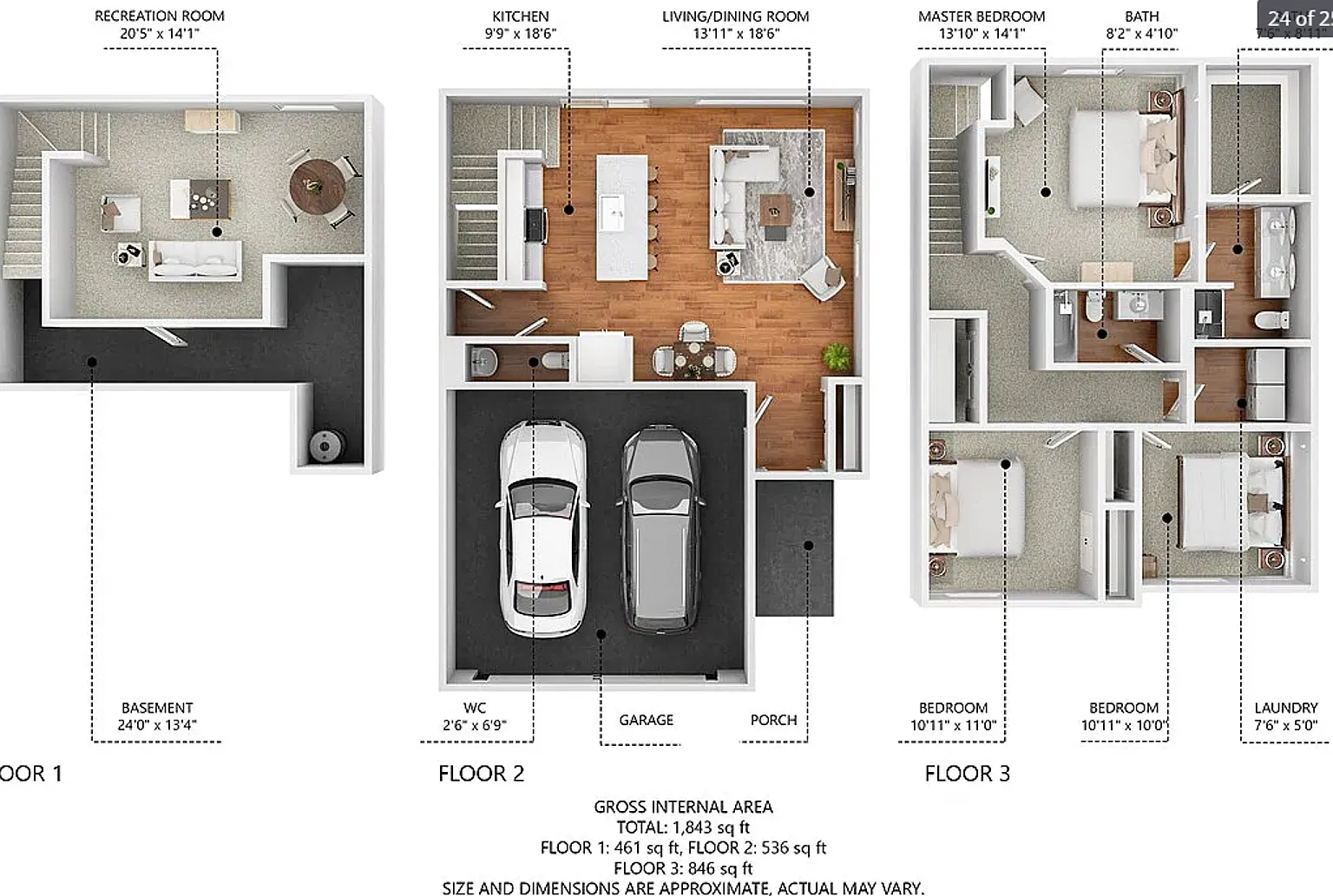 Beautiful & Spacious Townhomes W/ Two Car Garage- End Unit! — Photo 2