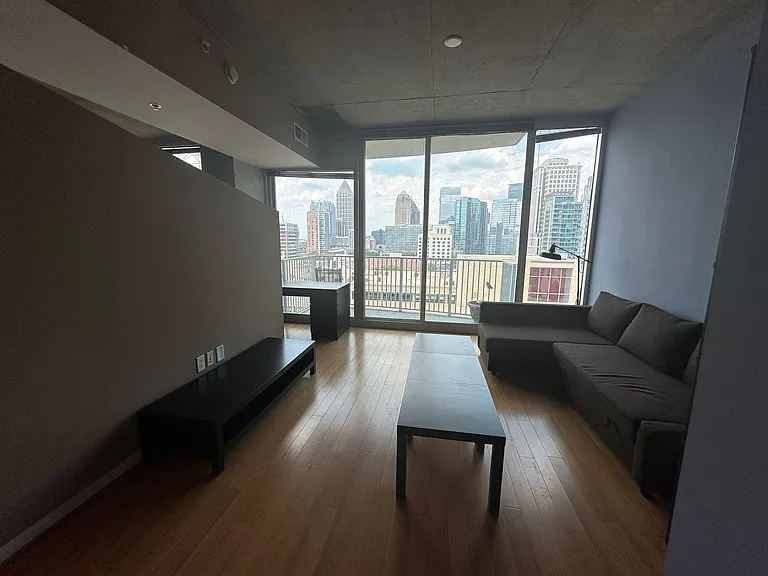 Living room with great view of city