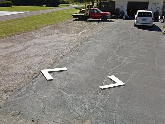 large driveway and pole barn