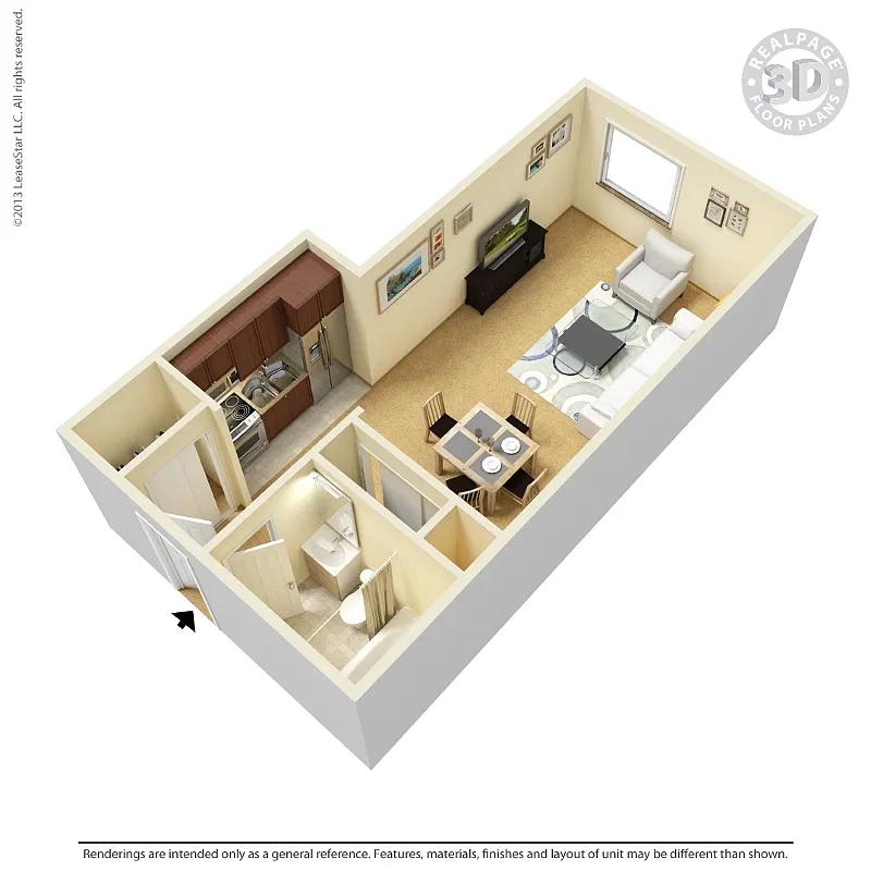 Floor plan Studio B