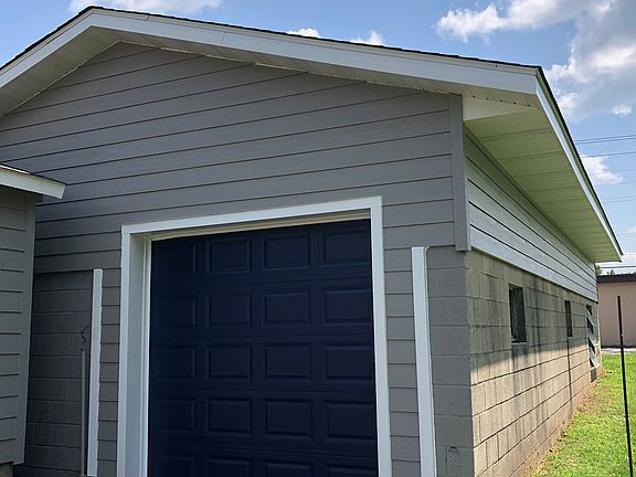 Entrance to large garage