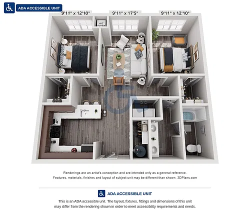 Floor plan Dawson (ADA)