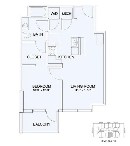 Floor plan 1X1 694