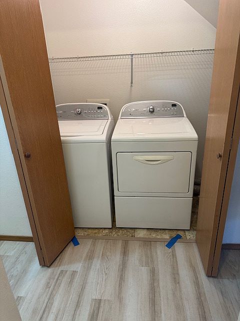 Washer and dryer (blue tape was temporary)