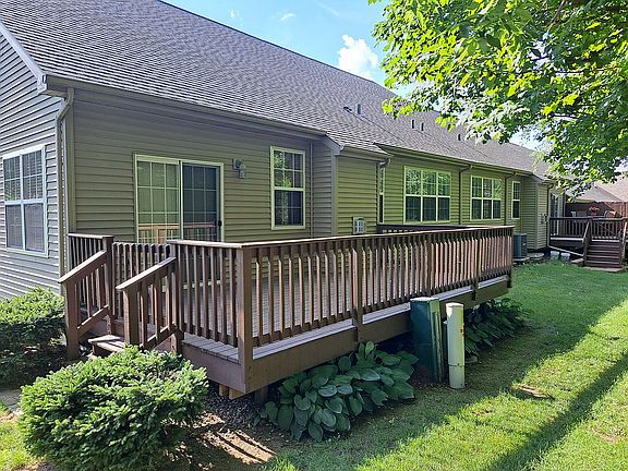 Backyard view of deck