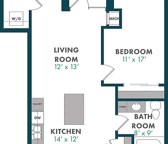 Floor Plan H | Domain | Apartments in Madison, WI Floor Plan H | Domain | Apartments in Madison, WI