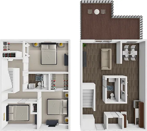 Floor plan 2 Bed 1.5 Bath Townhome