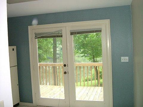 View from breakfast area to deck and lake