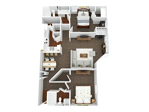 Floor plan 2BR - 2BTH DLX