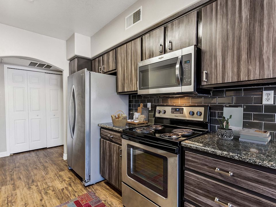 Kitchen with stainless steel appliances