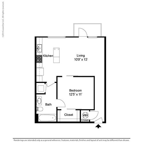 Floor plan 1 Bedroom - A2