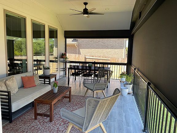 Covered patio with motorized