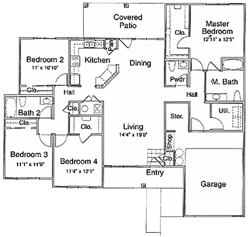 Floor plan 4X25