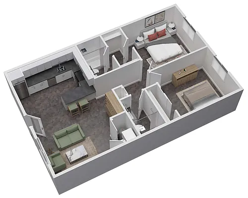 Floor plan 2 Bed 2 Bath