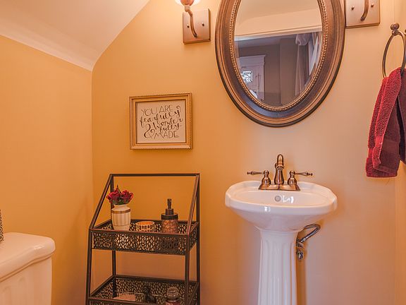Powder room under stairs