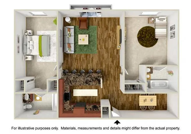 Floor plan 2 Bedroom 2 Bath