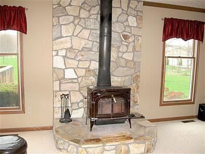 Cast iron stove keeps your family warm and the gas bills low!!!