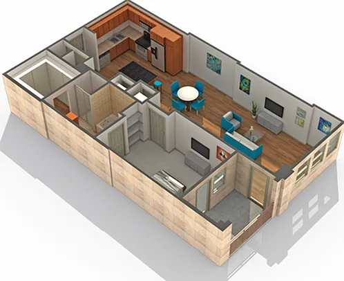 1 BR x 1 BA - J Floorplan 1 BR x 1 BA - J Floorplan