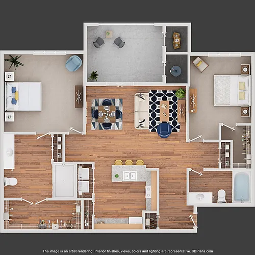 Floor plan Two Bedroom - Ellington