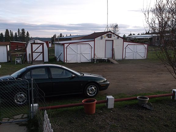 2 car garage, center shed