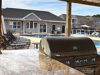 grill by the pool area