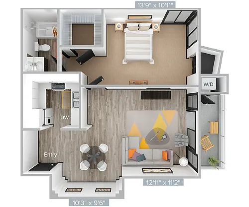 Floor plan H_1B1B_658SF_200-Premier