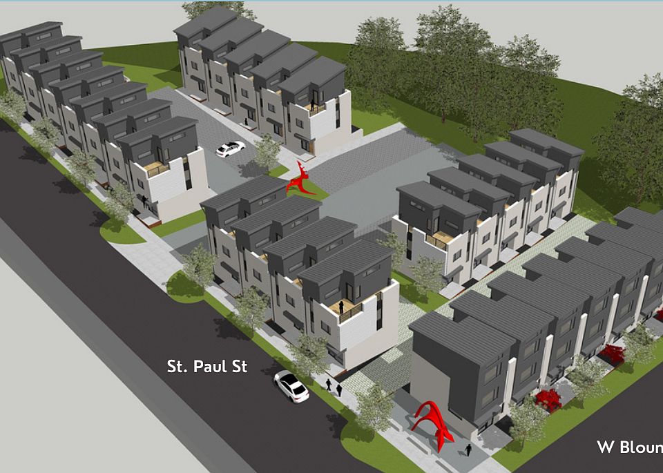 Red arrow points to townhome