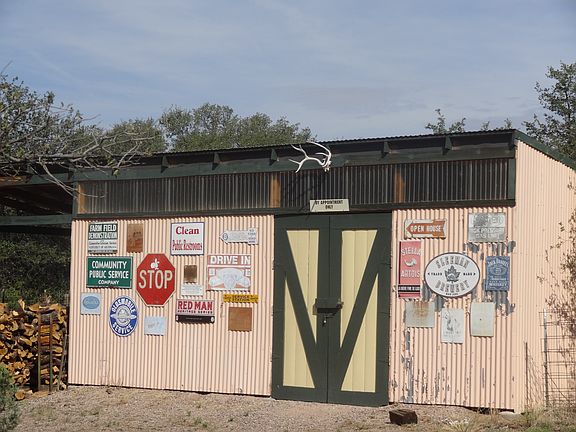 Barn and wood storage area