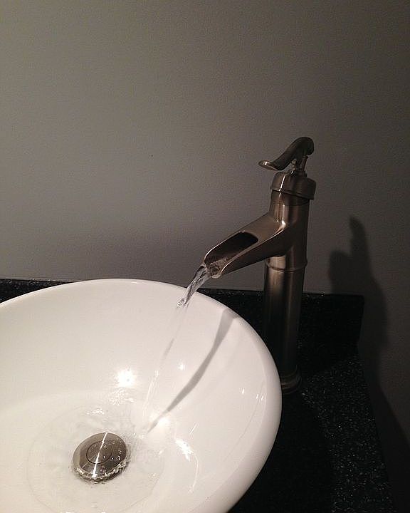 Vessel sink in main bathroom