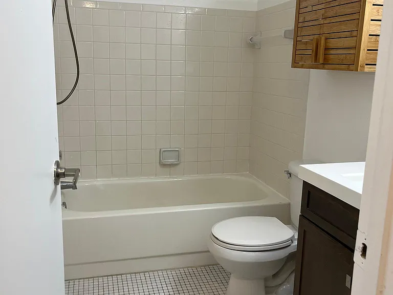 Bathroom entry from living room.