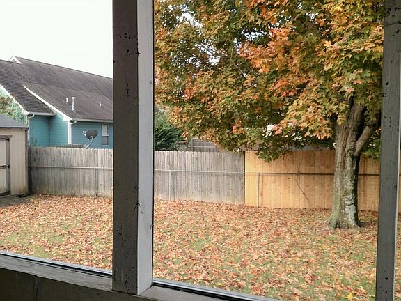 View of back yard from screened porch