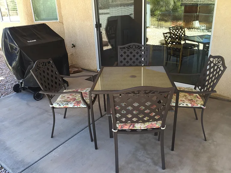 Rear Patio Table and Propane BBQ