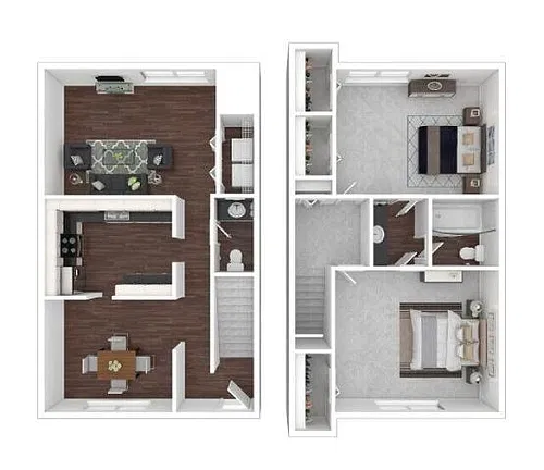 Floor plan 2 Bedroom 1.5 Bathroom Upgraded with Washer & Drye