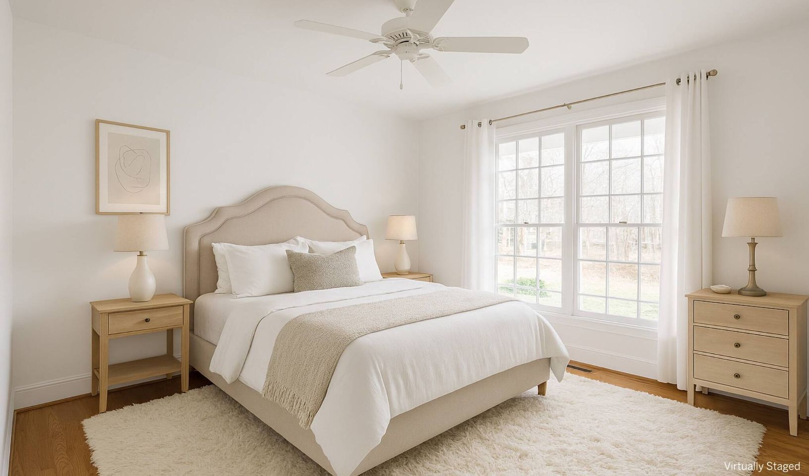 Staged Bedroom #2 On First Floor