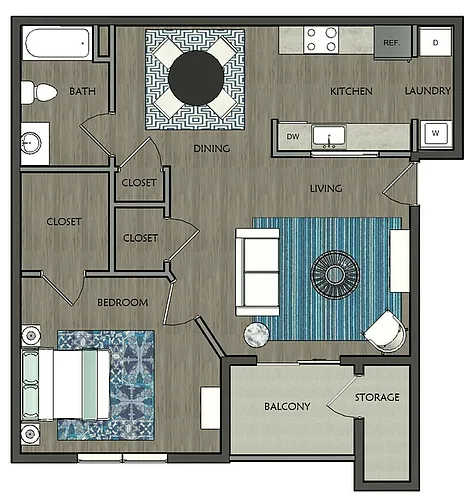 Floor plan The Amelia 1 Bedroom