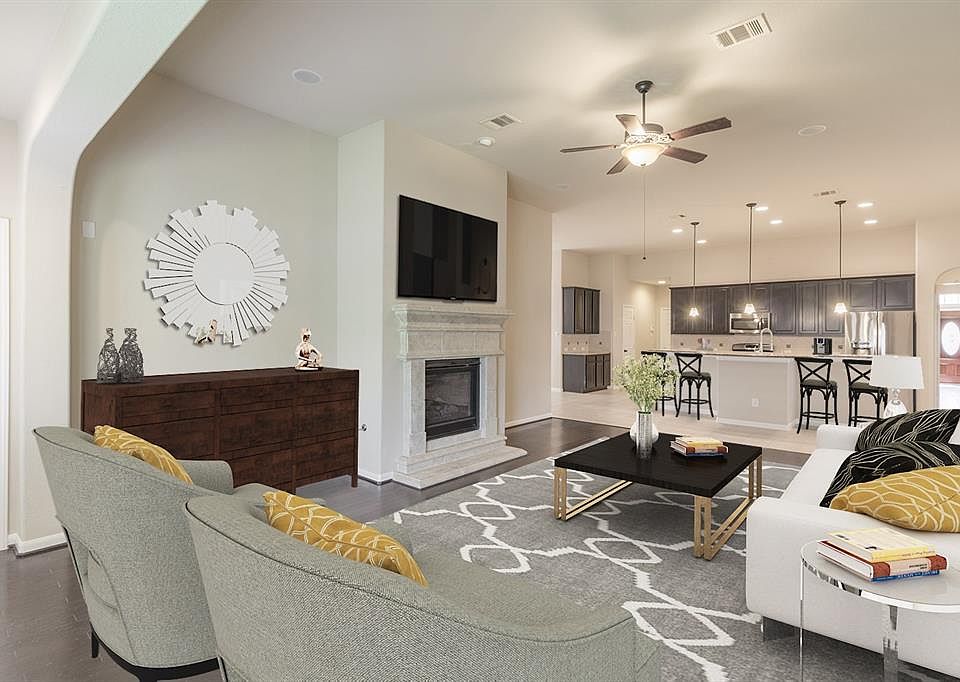 *Virtually staged* Beautiful open concept living room is great for lounging and entertaining!