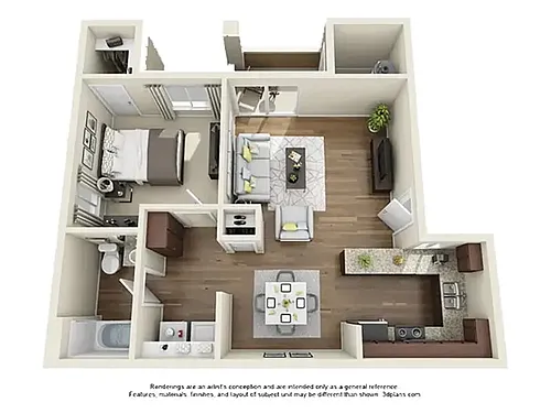 Floor plan 1X1 - 765