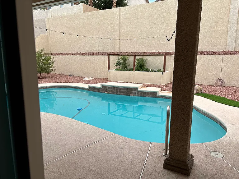 Pool view from kitchen slider