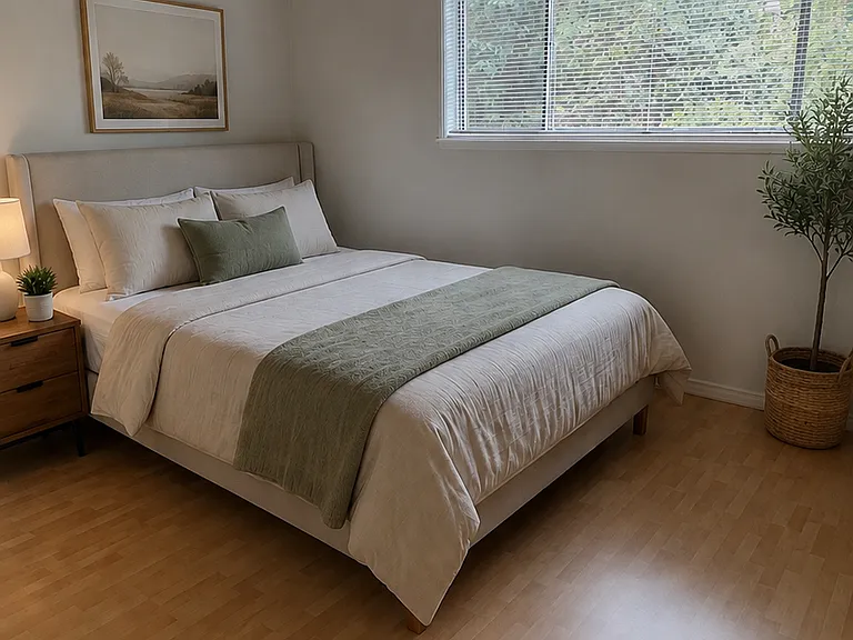 looking into the main bedroom