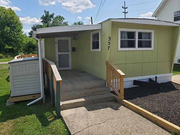 Front view of mobile home