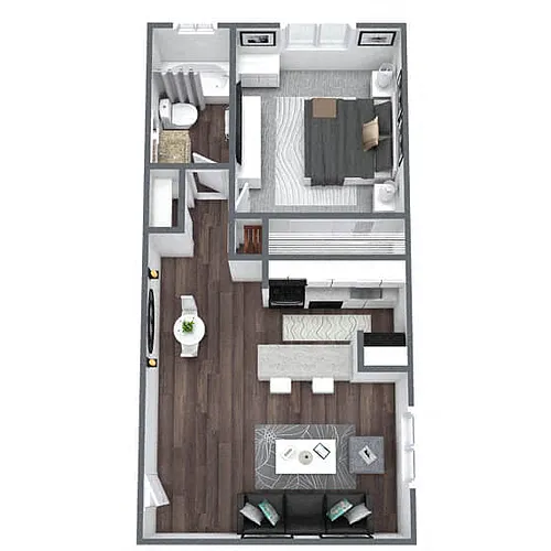 Floor plan A4: 1 Bed 1 Bath