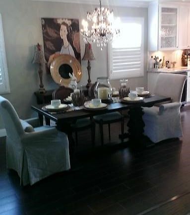 Dining area between kitchen and living room.